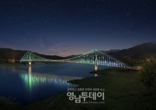 보현산댐 인도교 조감도(야간)