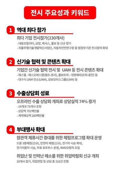 대한민국 미래모빌리티엑스포 주요성과 요약
